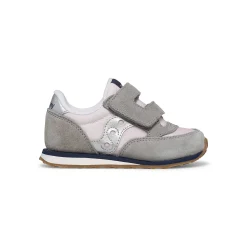Saucony Baby Jazz Hook & Loop Sneaker Blush/Grey/Silver Clearance