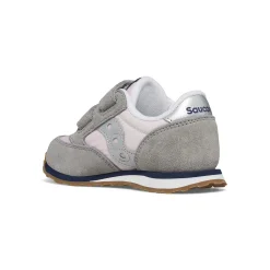 Saucony Baby Jazz Hook & Loop Sneaker Blush/Grey/Silver Clearance