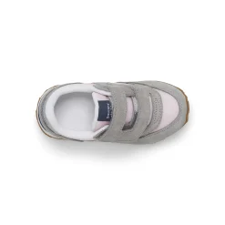 Saucony Baby Jazz Hook & Loop Sneaker Blush/Grey/Silver Clearance