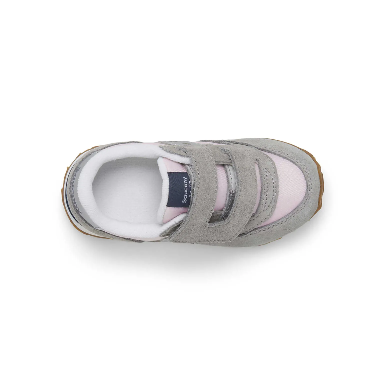 Saucony Baby Jazz Hook & Loop Sneaker Blush/Grey/Silver Clearance