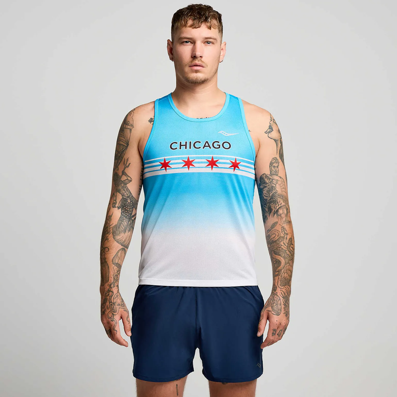 Saucony Chicago Stopwatch Graphic Singlet Chicago2024 Cheap