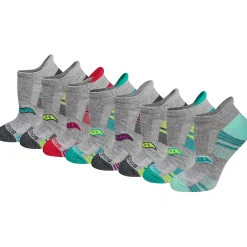 Saucony Glory Performance No Show Tab 8-Pack Socks GreyAssorted Shop