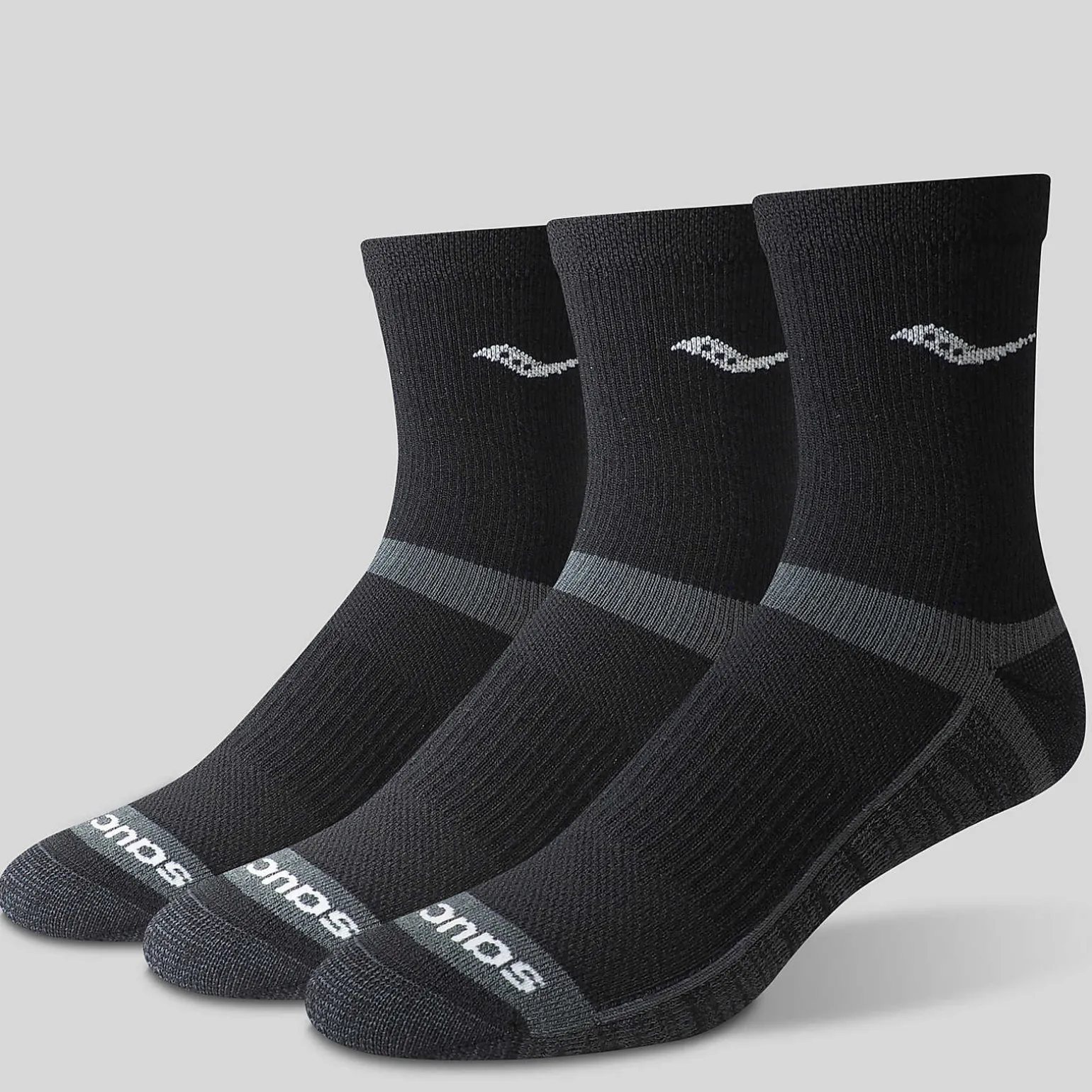 Saucony Inferno Cushion Mid 3-Pack Sock Black Discount