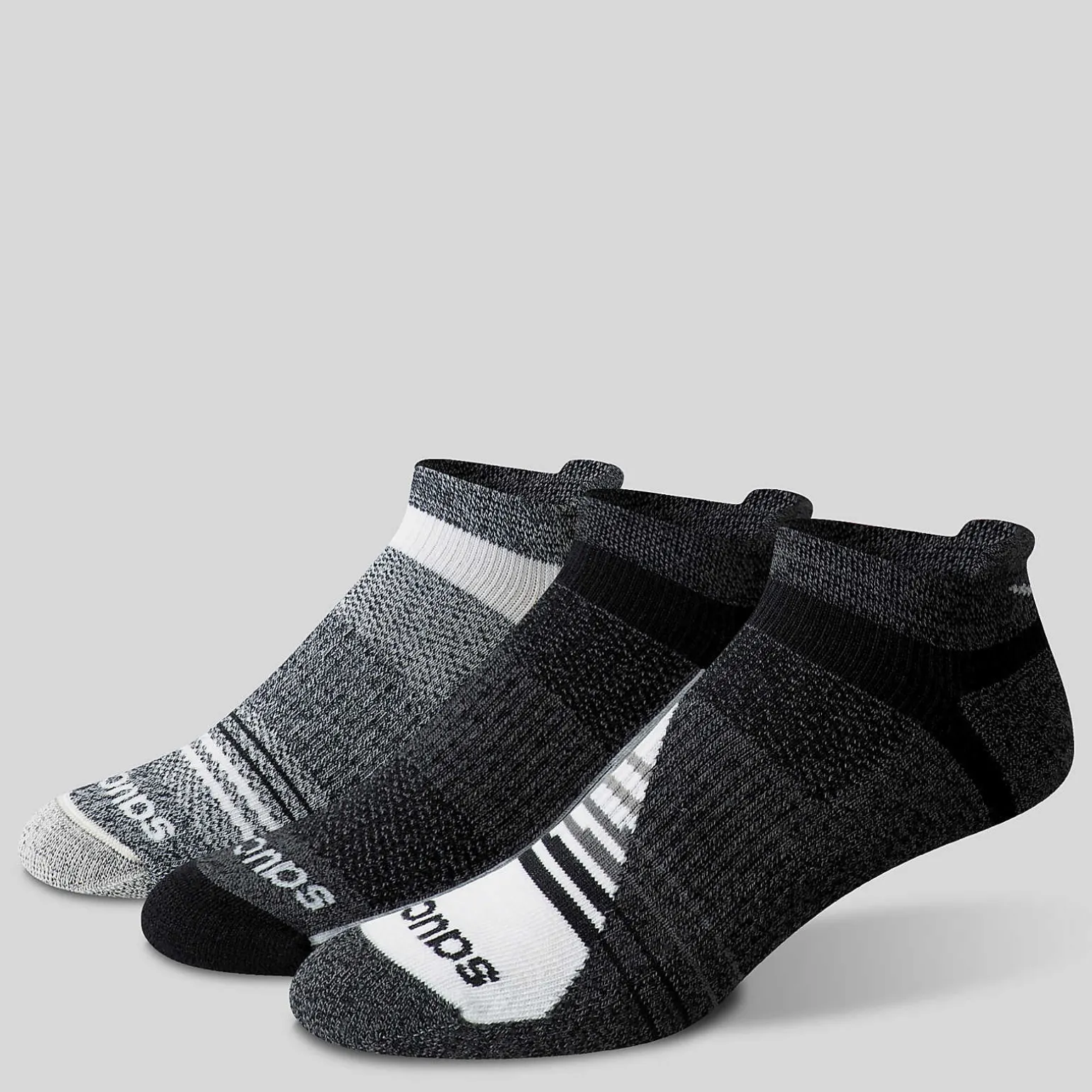 Saucony Inferno Merino Wool Blend No Show 3-Pack Sock GreyMarl Flash Sale