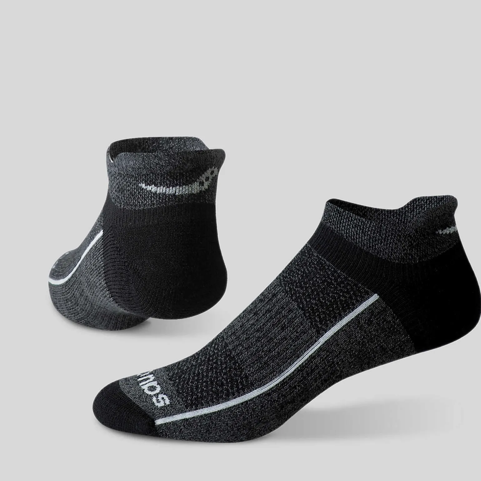 Saucony Inferno Merino Wool Blend No Show 3-Pack Sock GreyMarl Flash Sale