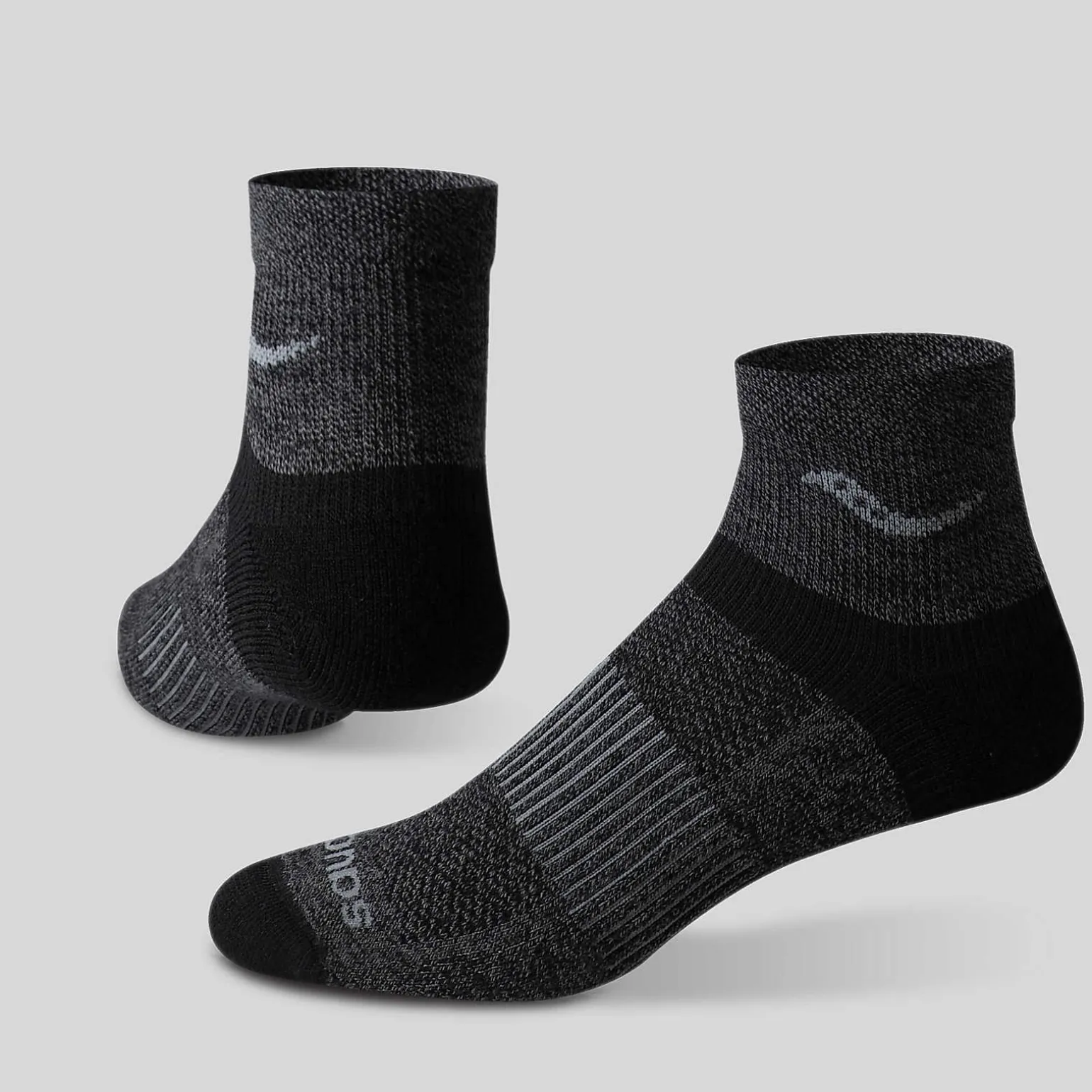 Saucony Inferno Merino Wool Blend Quarter 3-Pack Sock GreyMarl Shop