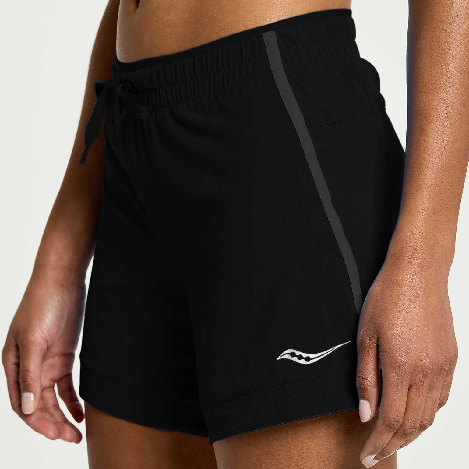 Saucony Outpace 5\" Short Black New