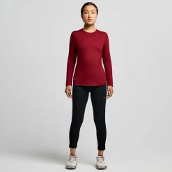 Saucony Peregrine Merino Long Sleeve Currant Outlet