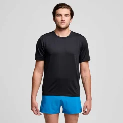 Saucony Stopwatch Short Sleeve Black Outlet